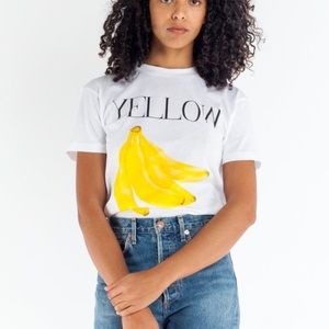 Ganni Harway Banana T-Shirt Bright White